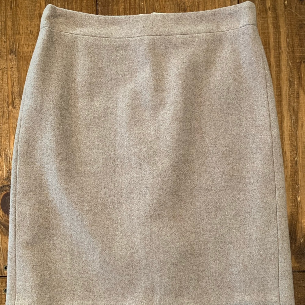 Tan wool pencil skirt